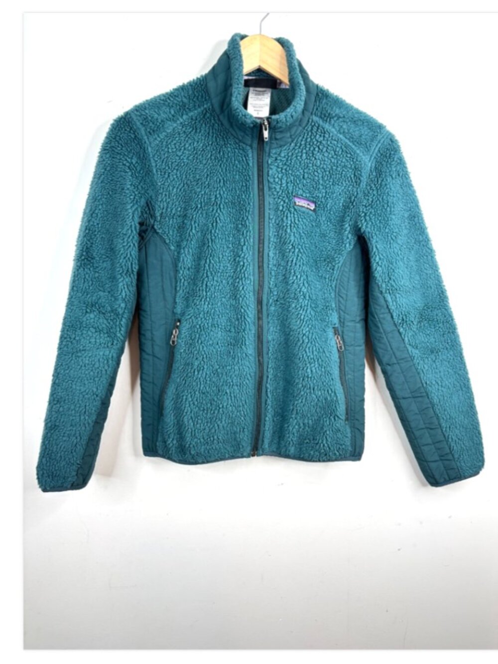 VTG Patagonia Womens Retro X Deep Pile Fleece Synchilla Jacket S Teal Full Zip